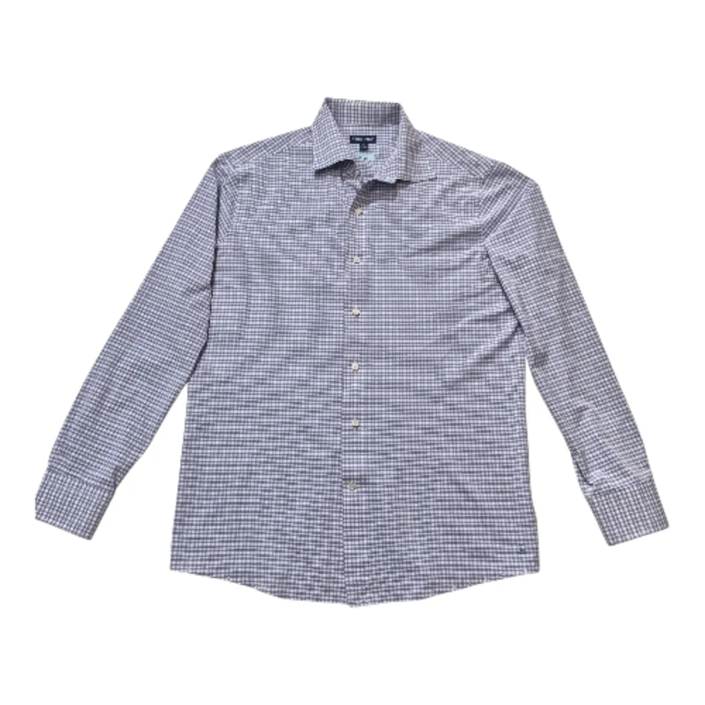 Peter Millar Shirt Purple Blue Plaid Flex Finish Long Sleeve Button Front Mens M - Picture 1 of 7